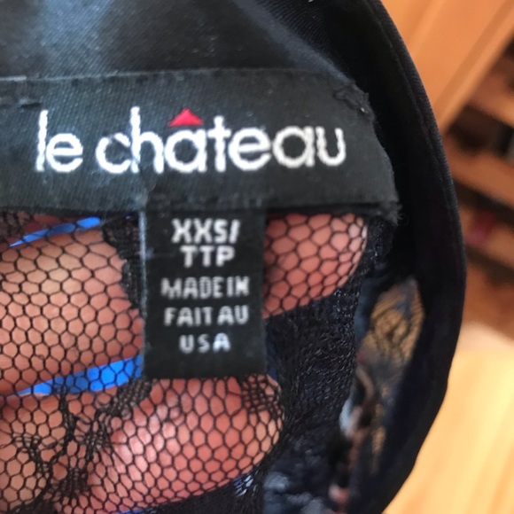 Le chateau dress black , strechy bottom , lace on top, leopard camisole under - Picture 5 of 5